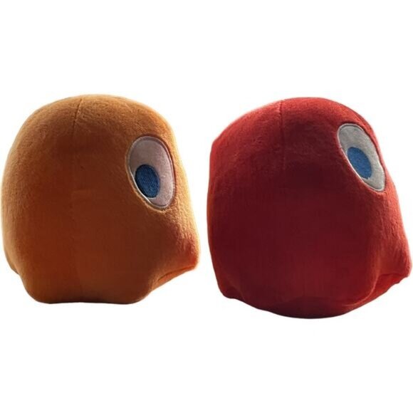 Pac-Man Blinky & Clyde Plush Set 7" Ghosts By Toy Factory - Picture 7 of 9
